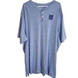 Apt. 9 Light Blue Cotton Blend Short Sleeved Henley Shirt Size Men's 4XB